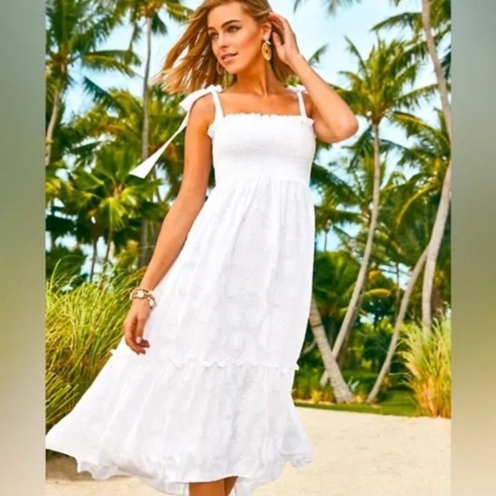 Lilly Pulitzer white Rivera midi dress